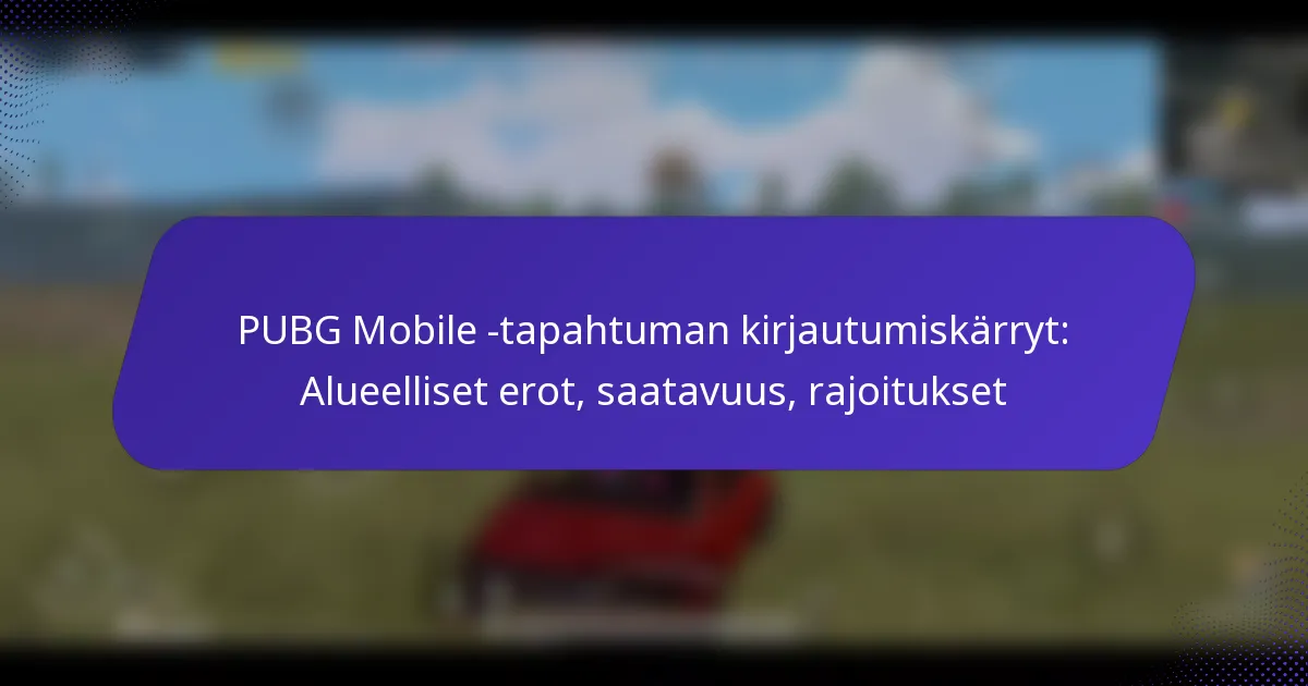 PUBG Mobile -tapahtuman kirjautumiskärryt: Alueelliset erot, saatavuus, rajoitukset