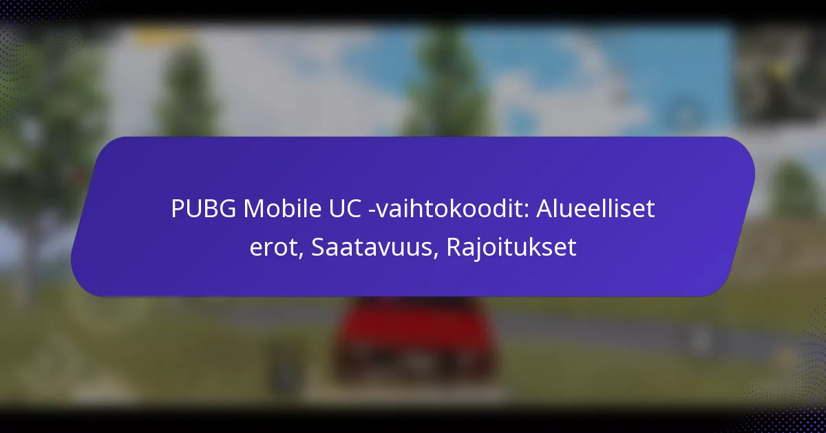 PUBG Mobile UC -vaihtokoodit: Alueelliset erot, Saatavuus, Rajoitukset