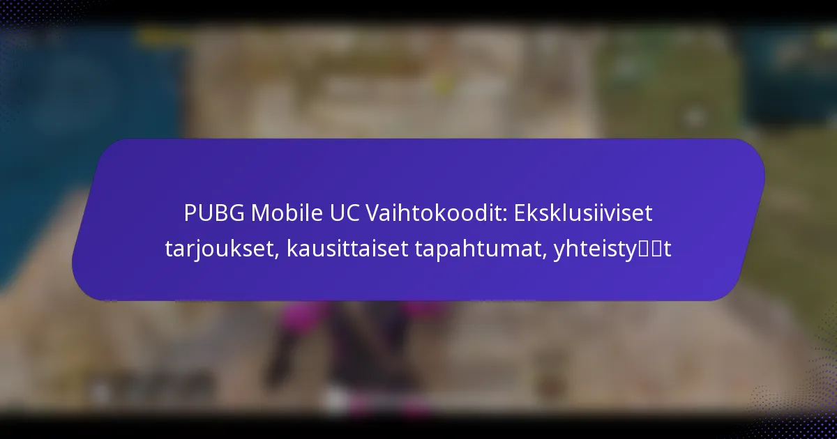 PUBG Mobile UC Vaihtokoodit: Eksklusiiviset tarjoukset, kausittaiset tapahtumat, yhteistyöt