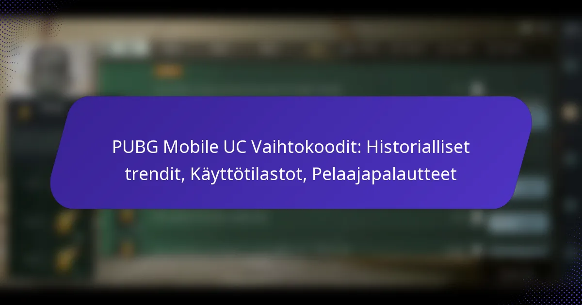 PUBG Mobile UC Vaihtokoodit: Historialliset trendit, Käyttötilastot, Pelaajapalautteet