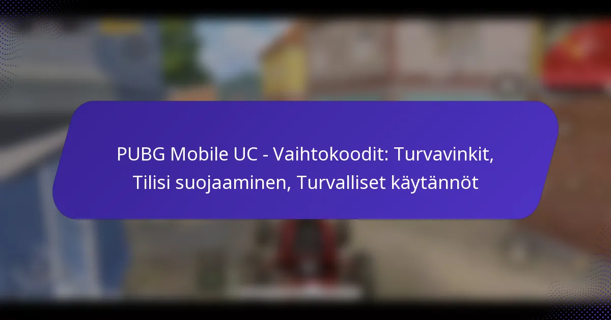 PUBG Mobile UC – Vaihtokoodit: Turvavinkit, Tilisi suojaaminen, Turvalliset käytännöt