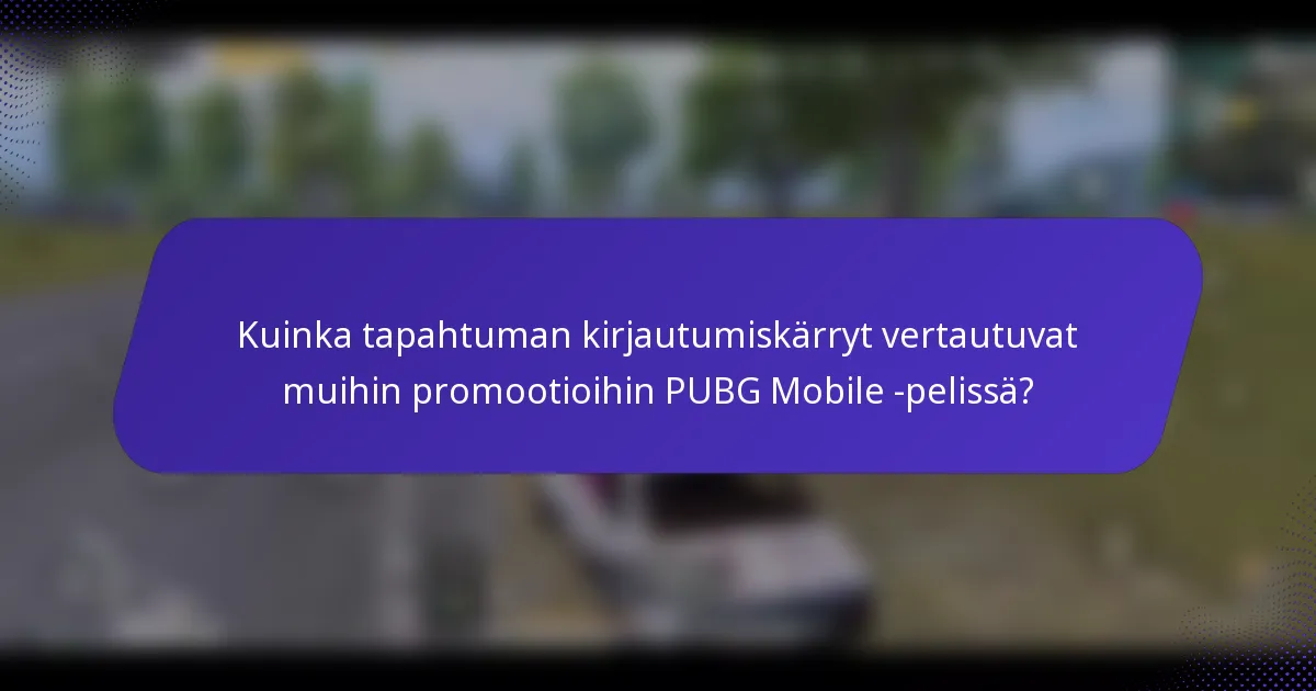 Kuinka tapahtuman kirjautumiskärryt vertautuvat muihin promootioihin PUBG Mobile -pelissä?