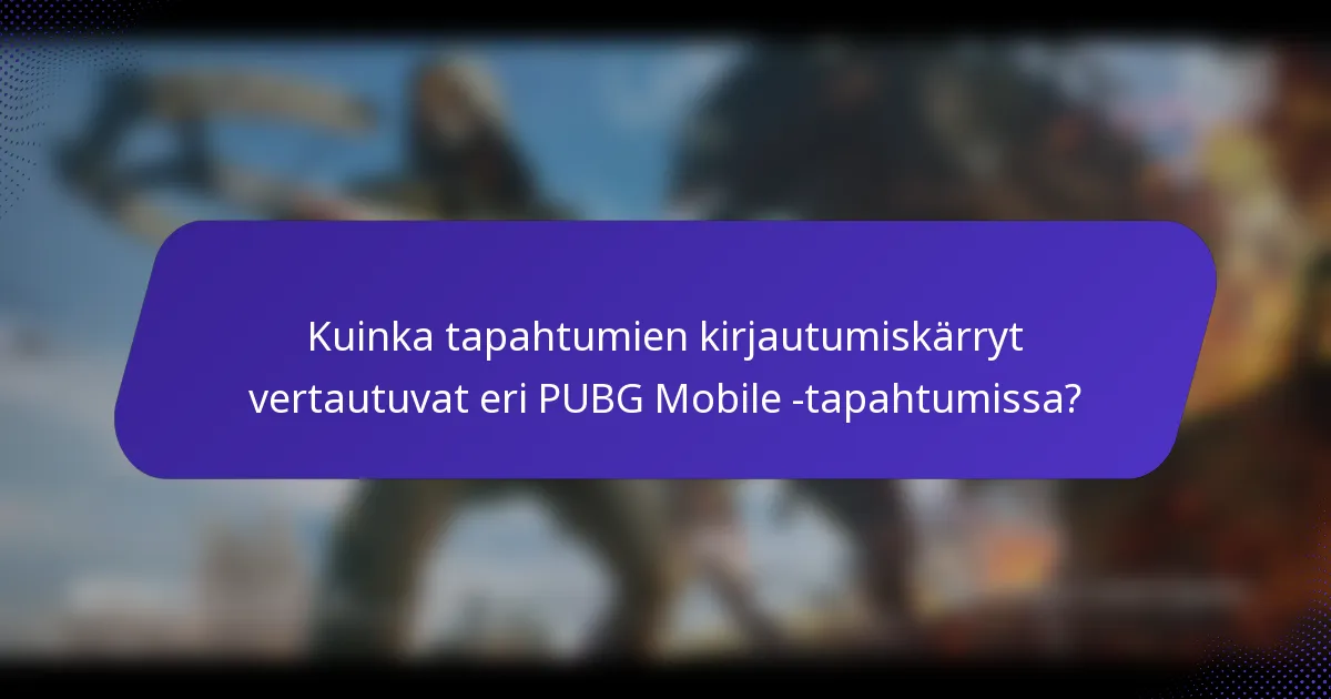 Kuinka tapahtumien kirjautumiskärryt vertautuvat eri PUBG Mobile -tapahtumissa?